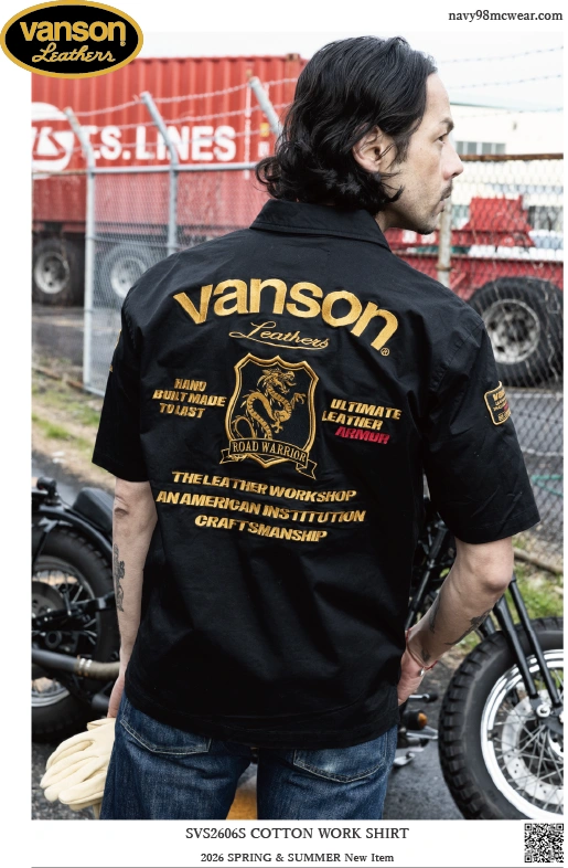 SVS2606S COTTON WORK SHIRT | BLACK/YELLOW | BEHIND | navy98mcwear