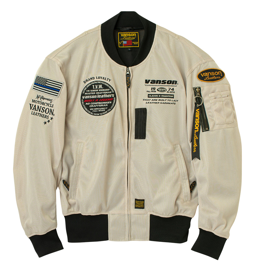 VSE26102S メッシュMA-1ジャケット | vanson EXCLUSIVEブランド | 2026春夏モデル